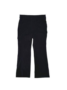 Spanx Womens Black Stretch Cotton Blend Wide-Leg Pull-On Pants L